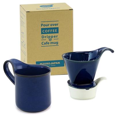 Conjunto de presente ZEROJAPAN Gotejador de café L e caneca de café (com bandeja) Calça Jeans Azul DMZ-16 JBJB