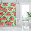 Fruit Watermelon Pattern Print Bathing Curtain Bathroom Shower Curtain Waterproof With 12 Hooks Home Deco