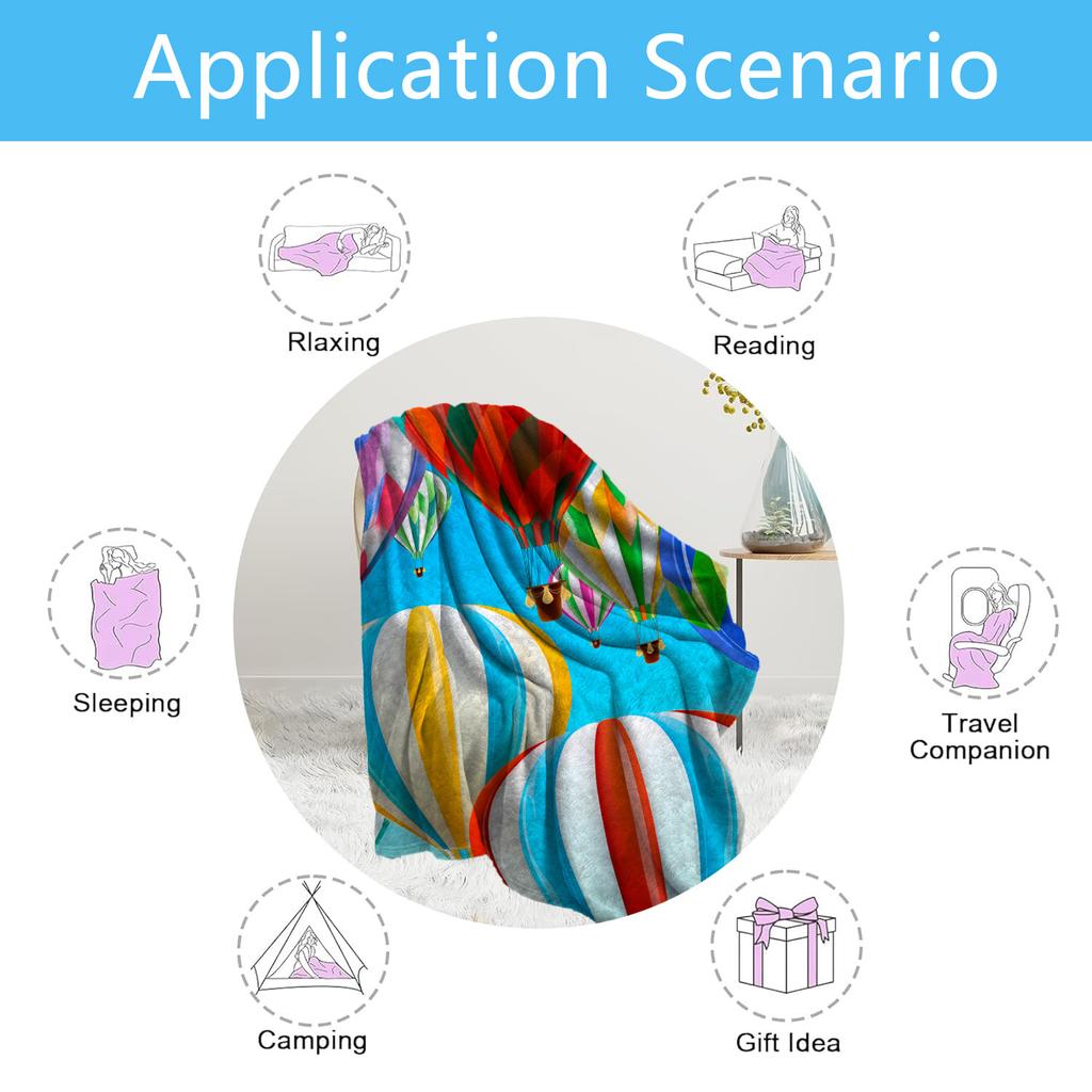 Hot Air Balloon Blanket Flannel Blanket Nap Blanket Blanket