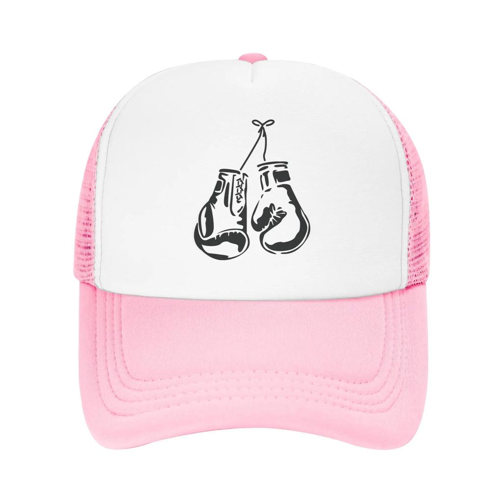 Boxing Gloves for Boxing Lover  Mesh Trucker Hat Casual Boxer Unisex Breathable Mesh-back Sun Caps Adjustbale For Casual Wear