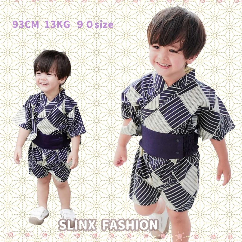 SLINX Baby Short Coverall for Girls and Japanese Baby Summer Baby Shower HF4 Romper, Sleeve, Yukata/Jinbei, Boys, Pattern, Clothes, Pajamas, Festival,
