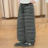 Kids Boys And Girls Striped Drawstring Casual Sweatpants Loose Cuffed Long Trousers