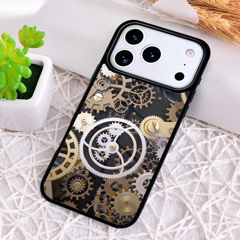 Steampunk Gear Mechanical Shockproof Phone Case for iPhone 17 Air 16e 15 11 12 14 13 Pro Max Cover Coque