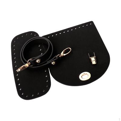 DIY PU Leather Bag Knitting Set Bottom Shoulder Strap Flap Cover for Crochet