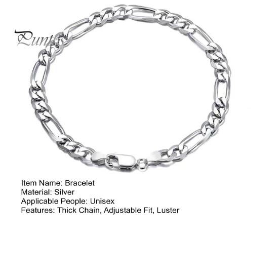 Bransoletka Unisex Pusta Gruba Łańcuch Połysk Styl Hip Hop Regulowane Dopasowanie Biżuteria na Nadgarstek na Wakacje Praca Codzienne Noszenie Prezent na Rocznicę Urodziny