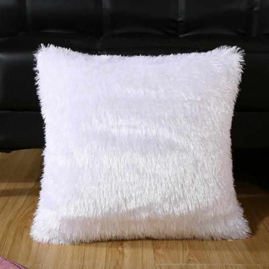 Long Plush Solid Color Glitter Velvet Throw Pillow Cushion Pillowcase