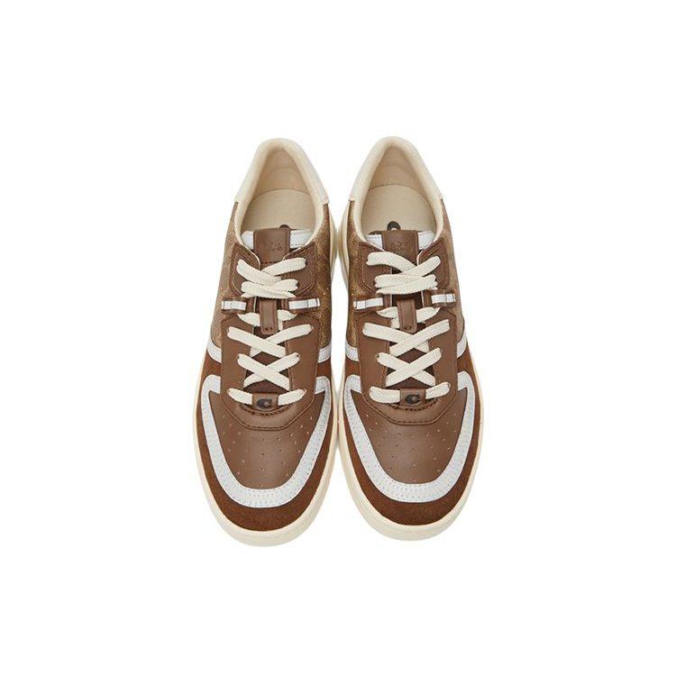 Coach CitySole Court Leather Versatile Low Top Stylish Skateboarding Shoes Men's Gray Brown G5015-NXZ