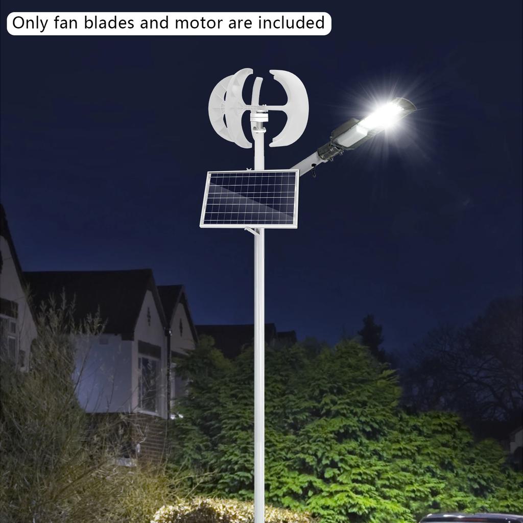 Bymaocar 600W Wind Turbine Generator W/ 5 Blades & IP67 Controller,unique Lantern Shape Electrical Equipment Simple Installation
