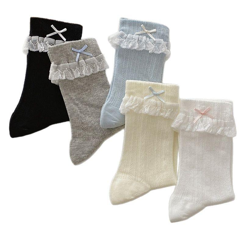 Lolita Heavy Industry Lace Socks Women'S Japanese Jk Lolita Bow Tube Socks Spring And Summer Thin Women'S Socks
