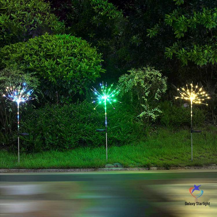 Waterproof Solar Dandelion Firework String Lights for Garden and Lawn Decoration
