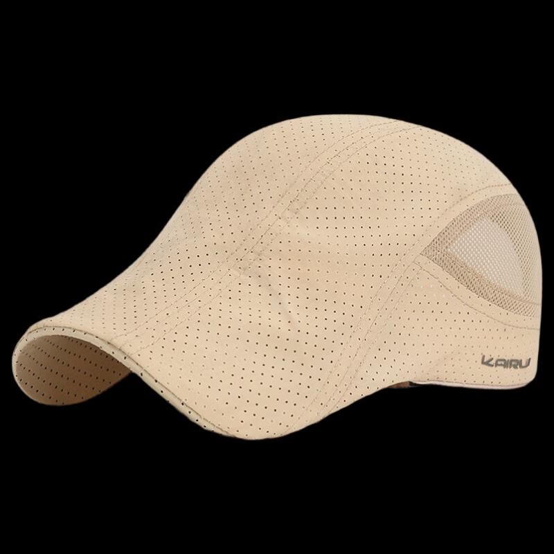 Men s Laser Perforated Breathable Flat Cap Adjustable