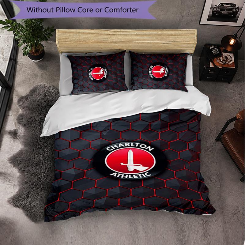 Biancheria da letto a tema Charlton Athletic FC Set 3 Pezzi Copripiumino Biancheria da letto Decorativa Per Camera Adolescenti Decorazione Casa