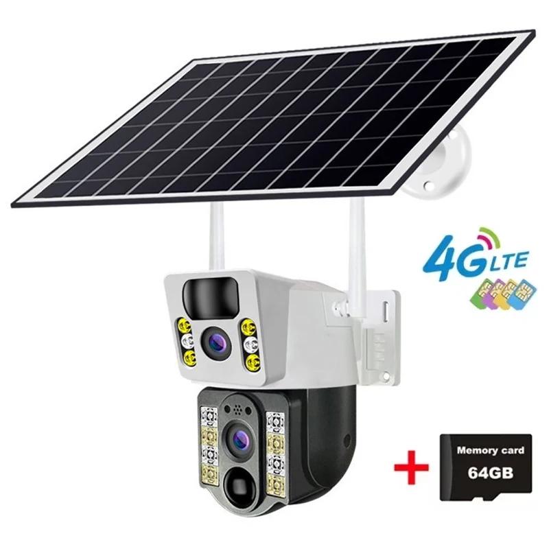 8MP 4K Solar Camera Outdoor Dual Lens WIFI Smart Life Home Automation IP Camera Night Vision Security Camera 360 Monitoring CCTV
