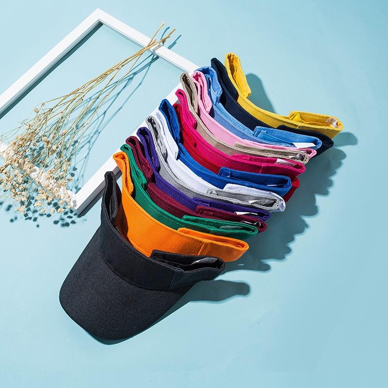 Sun Hat Children Tide Summer Sun Protection Visor Duck Tongue Baseball Cap Men's Solid Color Face Cover Empty Top Hat
