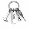 DIY Stainless Steel Father's Day Tool Keychain: Hammer, Screwdriver, Wrench - Perfect Gift for Dad