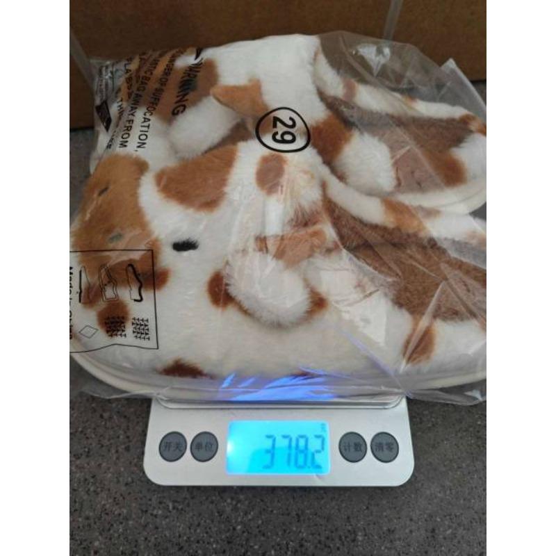 Cross-border Dairy Cow Fluffy Slippers Women's Indoor Household Cotton Slippers Home Warm Thick Bottom Plush Slippers Wholesale