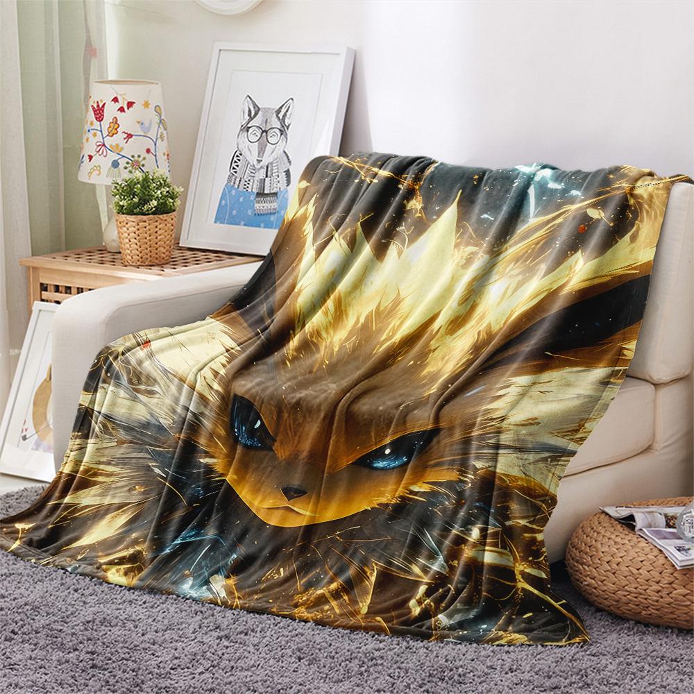 Eevee (Pokémoni)  Tištěná flanelová deka, Vysoká kvalita, Pohodlná pro všechna roční období, Domácí dekorace, Teplo a pohodlí