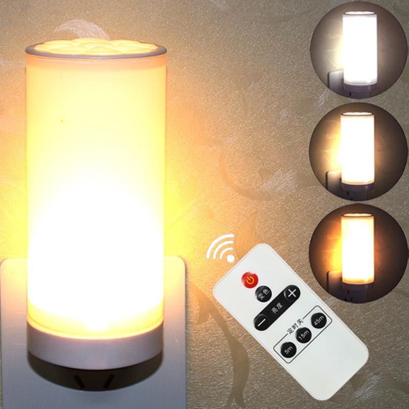 Buy 220V Dimmable LED Night Light, Wireless Remote Control Night Lamp