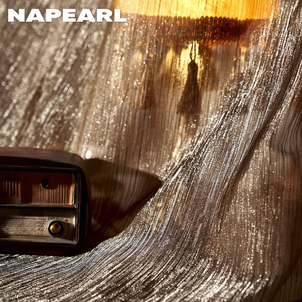 1PC NAPEARL French Gilt Tulle Curtain Dreamy High-end Curtain Light Luxury Living Room Yarn Bedroom Balcony Sheer Curtain