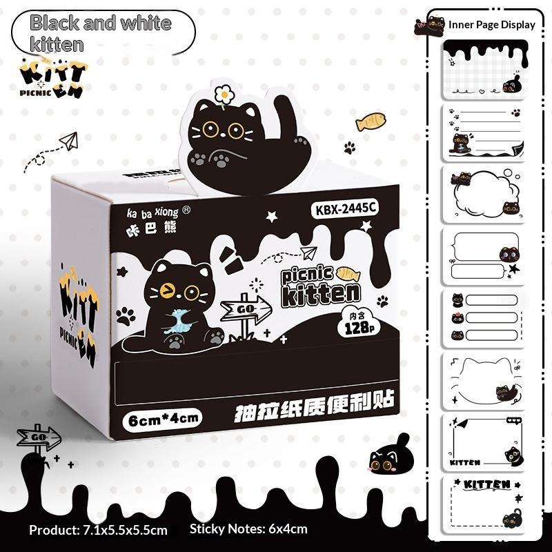 1Box High Quality Puppy/Kitten Sticky Notes Pull-Out Full Adhesive Marking Notepad Memo Stickers Students