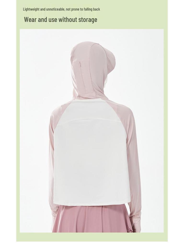 Women's UPF 50+ Sun Protection Cape - Breathable, Black Brim for UV Defense