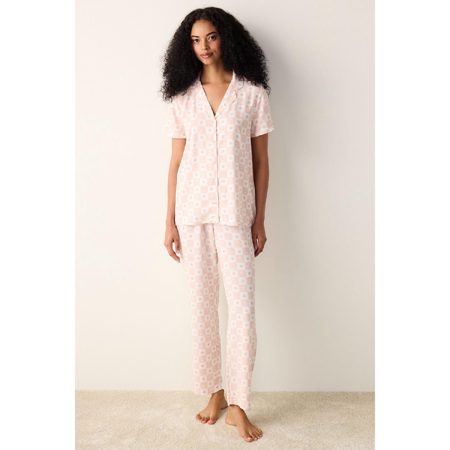 

Pink Gingham Buttoned Pajama Set S чистый