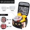 Black Cat In Flower Bushes Insulated Lunch Bag for Kids School Cooler Thermal Food Box Tote Portable Lunch Boxes Container