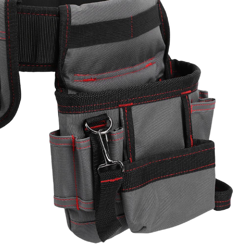 Y016 Werkzeuggürtel Multifunktional Abnehmbar Verstellbar Oxford-Stoff Hüft-Werkzeugtasche für Elektriker Zimmermann Klempner