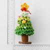Crochet Christmas Tree Small Handmade Multi-layered Knitting Xmas Tree with Woodgrain Base for Winter Tabletop Home Room Party Decor
