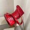 Modische PU-Ledertaschen für Frauen mit Alligatormuster, Achselhandtasche, kleine Umhängetasche für die Achselhöhle, Geldbörse