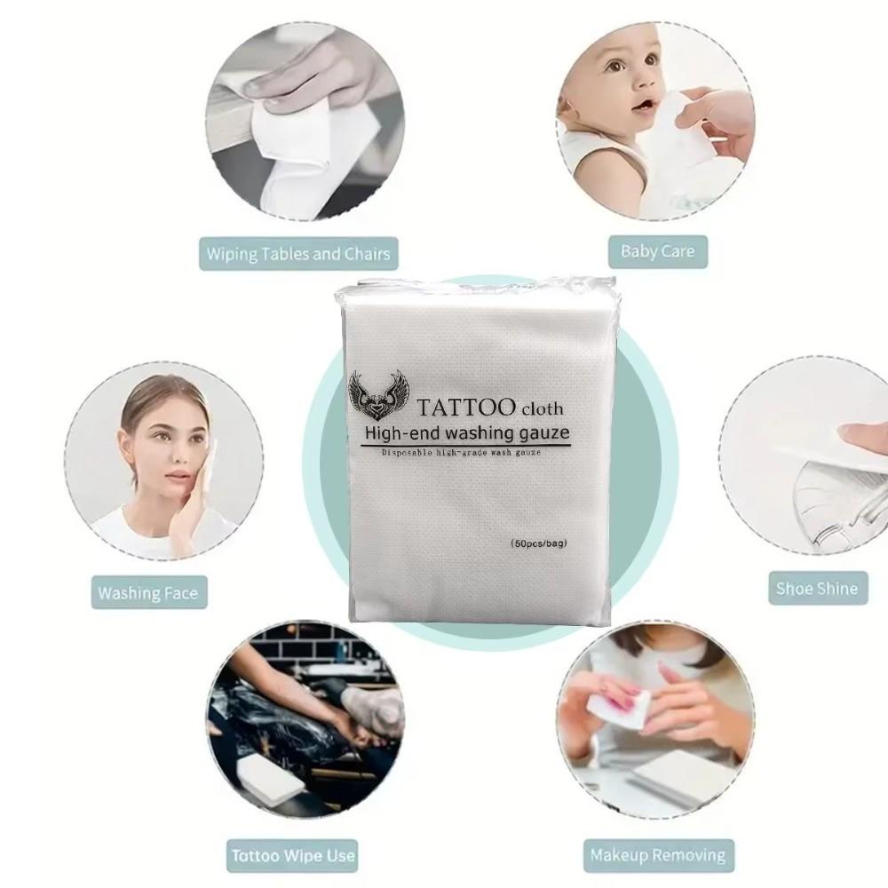50Pcs/Bag Non-woven Fabric Disposable Tattoo Wipe Disposable Tattoo Suppliesets Tattoo Paper Towel Cleaning Tool