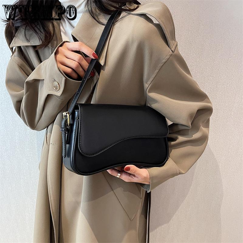 Klappe Magnetschnalle Schulter Umhängetasche Arbeit Pendler Mode Einfache Achselhöhle Kleine Quadratische Tasche Handheld Orgel Damentaschen