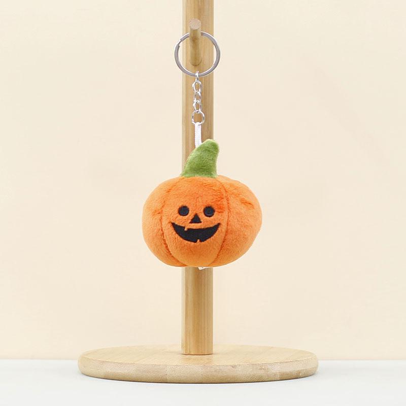 Cute Plush Pumpkin Ghost Keychain Adorable Halloween Decoration For Bags And Accessories