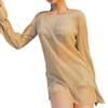 3 Pcs/Set Women Swimsuit Spaghetti Strap Halter Neck Solid Color Pullover Beach Cover-up for Holiday