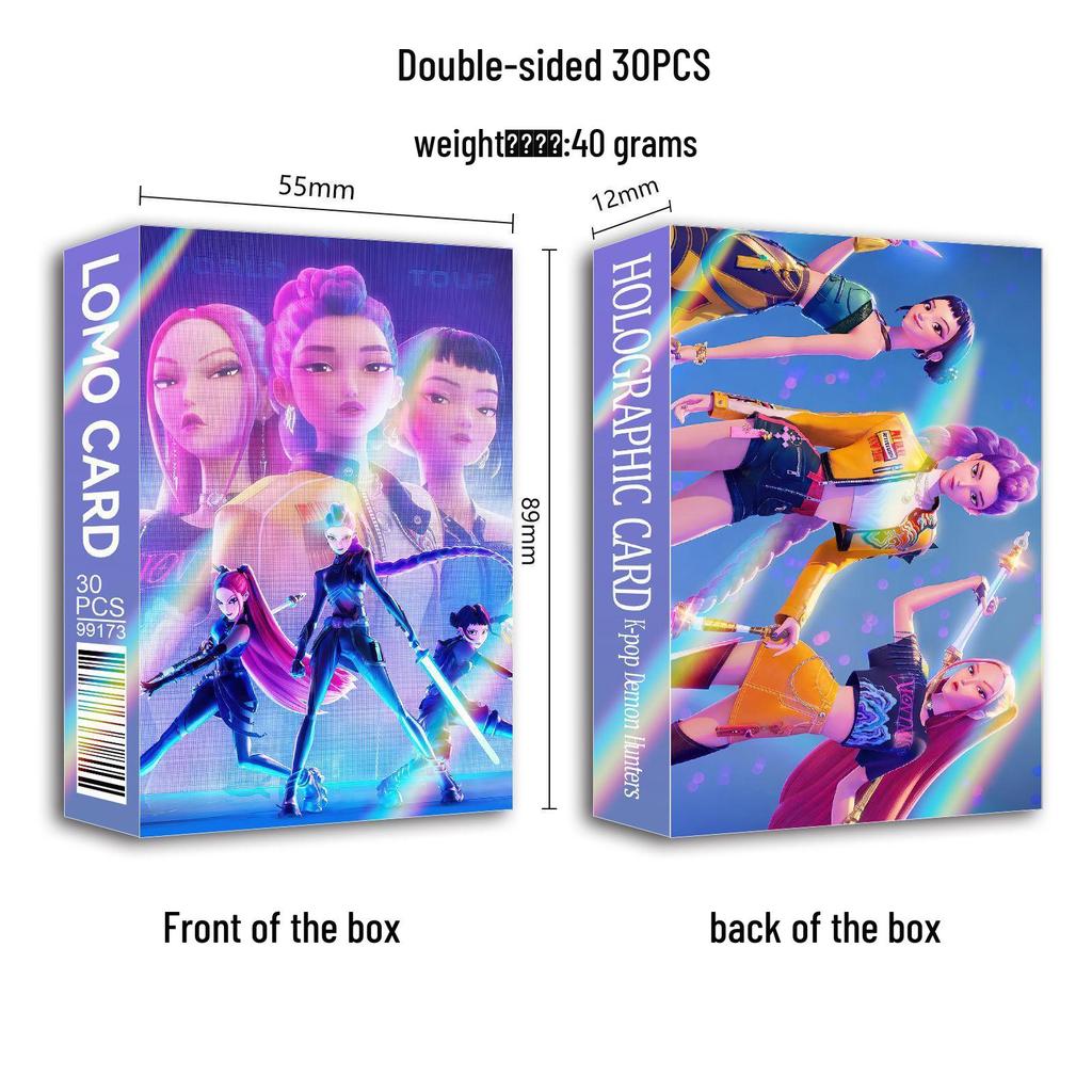 30-Sheet K-POP Demon Hunter Anime Holographic LOMO Flash Cards