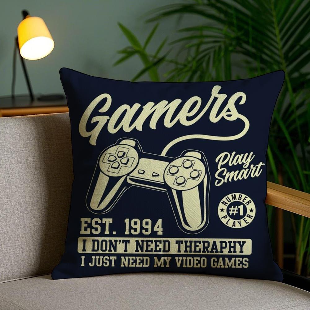 Colorful Graffiti Game Gamepad Cushion Cover Soft Short Plush Double-Sided Printing Home Decor Machine Washable Pillow Case Gift