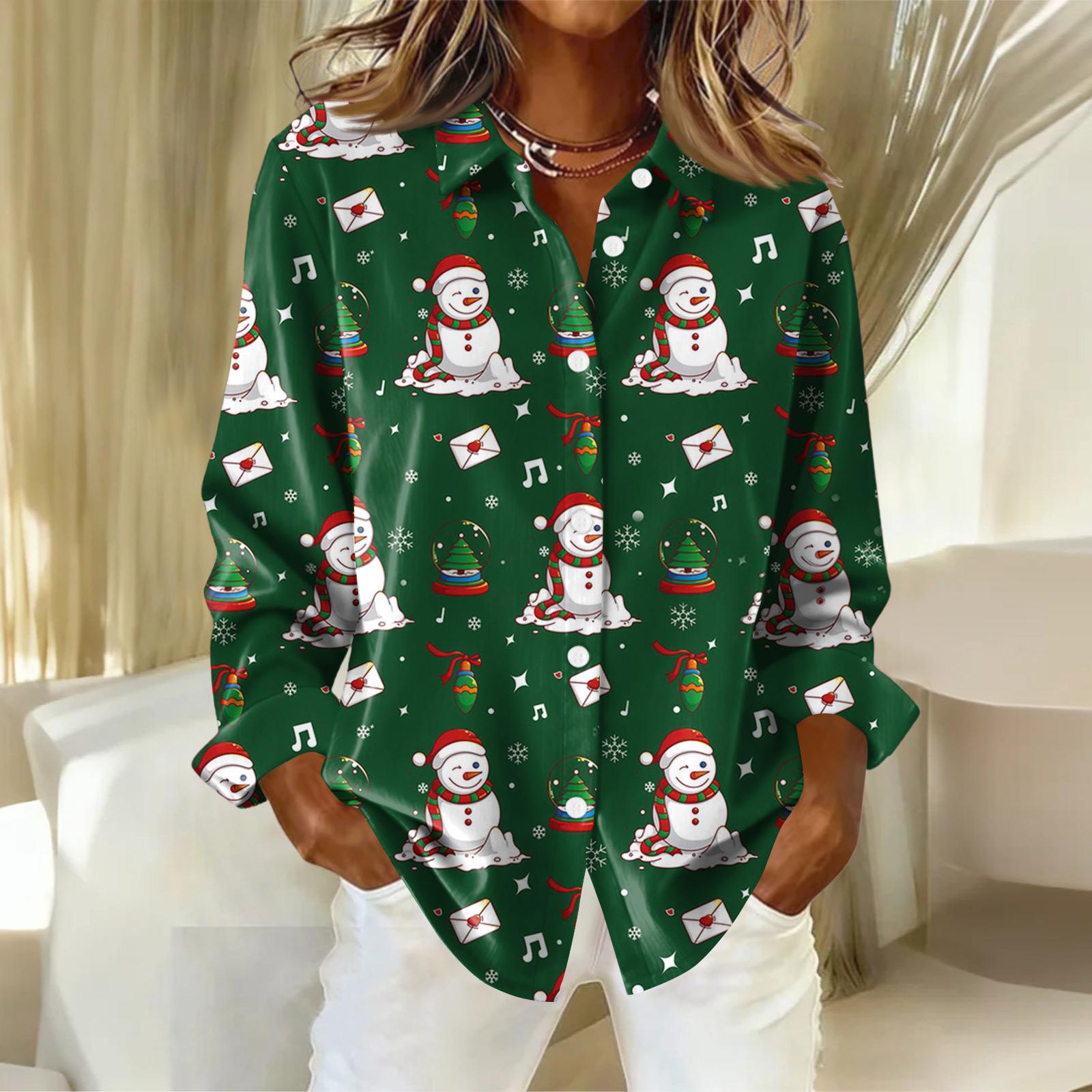 

Женская рубашка с пуговицами с цветочным принтом, повседневная рубашка с длинными рукавами, блузки, повседневные базовые топы больших размеров S зелёный