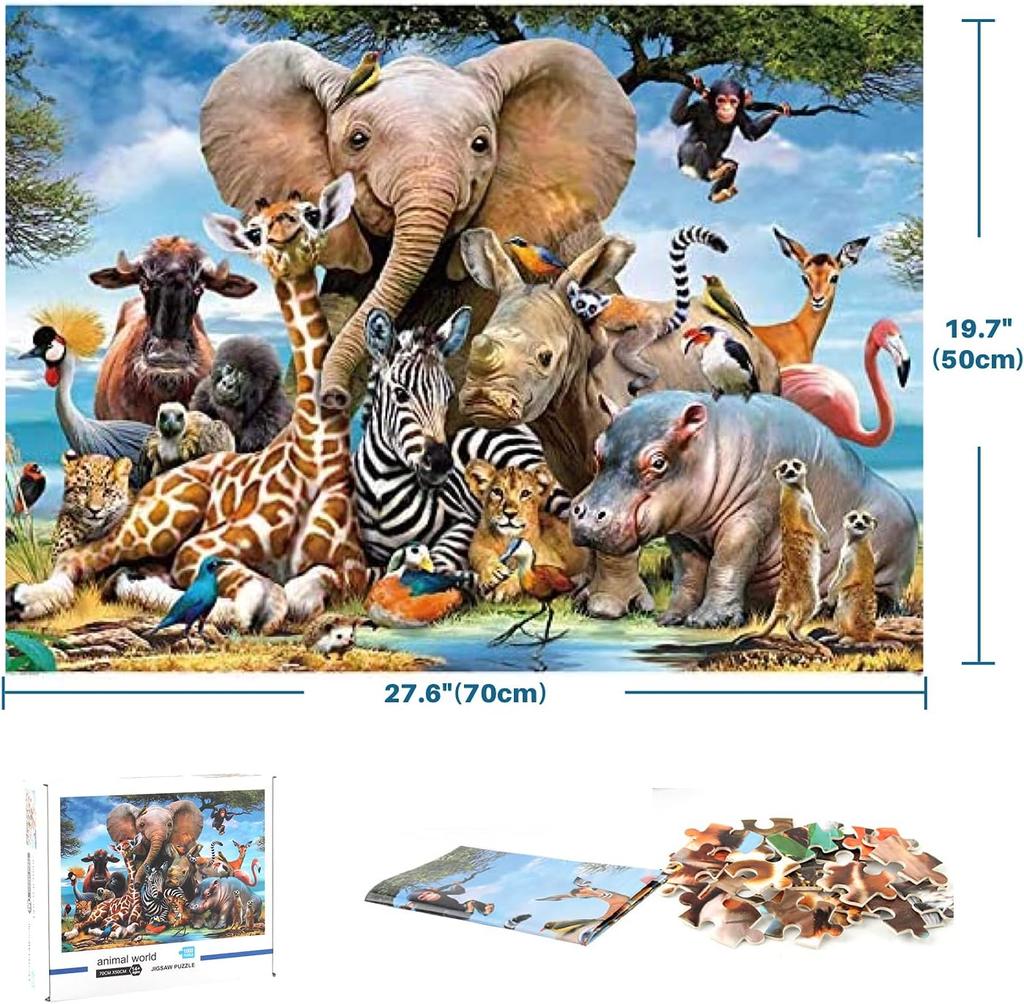 Jigsaw Puzzles 1000 Pieces for Adults Animal World 1000 Piece Puzzles Creative Adult Puzzles 1000 Piece