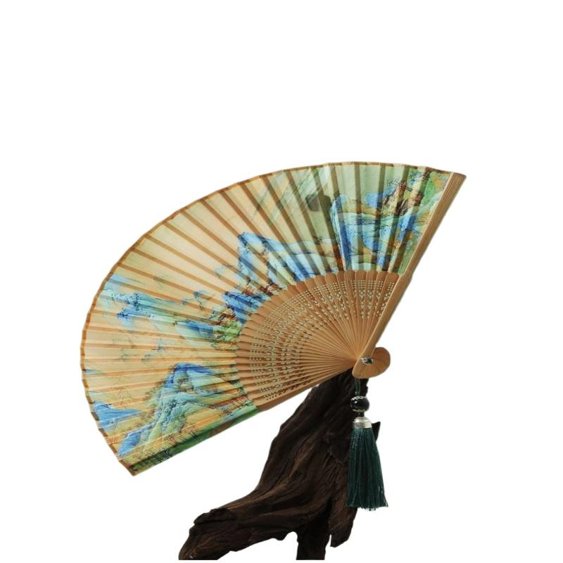 Retro Ancient-style Folding Fan for Women Is Sturdy Durable in Summer, Compact and Portable,can Be Folded for Dance Decoration