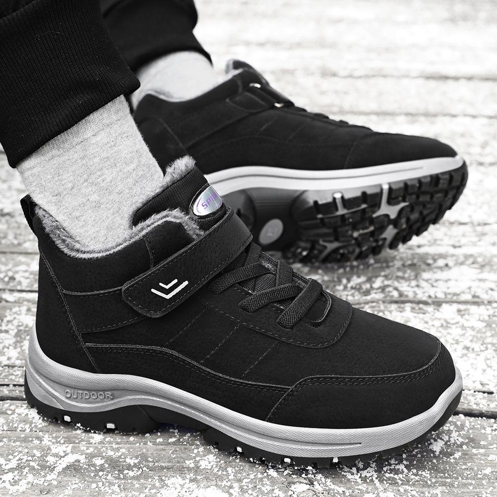 Women's shoes autumn and winter cotton shoes women's winter TEMU large size velvet thickened winter shoes Velcro women's short boots