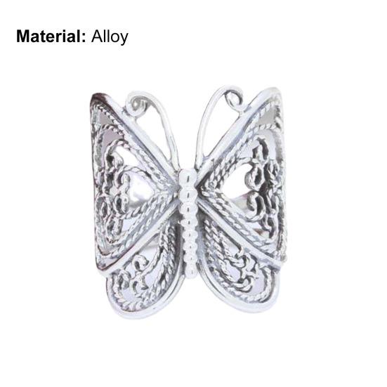 Women Ring Butterfly Adjustable Jewelry Engraving Appearance Finger Ring for Dating
