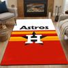 Astros Logo & Stripes Design Patterned Carpet, Non Slip Mat Suitable for Living Room and Bedroom Sofas