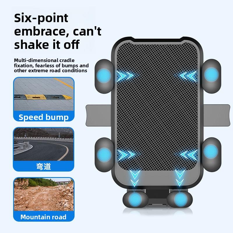 Electric Vehicle Mobile Phone Holder Mountain Self-driving Bicycle Gravity Shock Absorption Navigation Bracket Takeaway Cycling Car Mobile