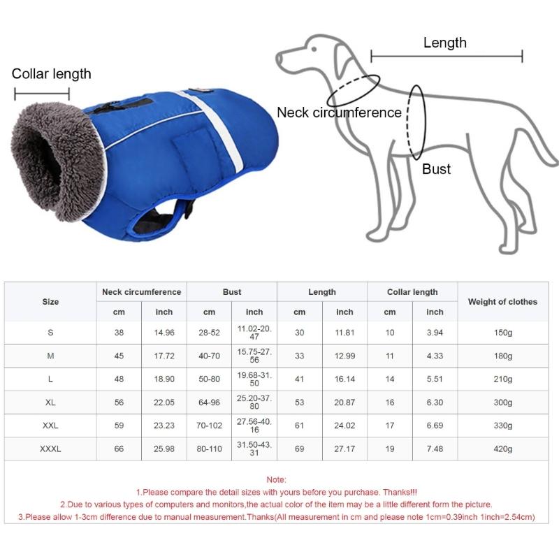 Large Breed Dog Clothes Warm Canine Coat Comfortable Dog Attire Padded Dog Vests for Dogs of Various Size