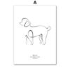 Abstract Line Cute Pet Dog Cat Personalized Name Date Nordic Posters And Prints Wall Art Canvas Painting Home Decor Pictures