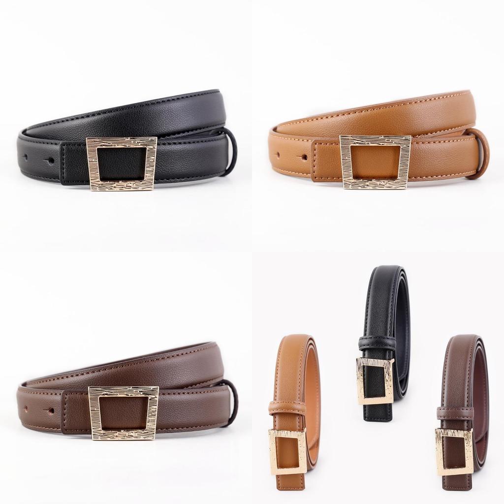 Genuine Leather Cowhide Waist Belt With Alloy Buckle For Casual Office Style