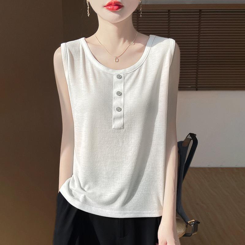 

Женская летняя одежда снаружи внутри со свободным низом и жилетом-халтером S белый