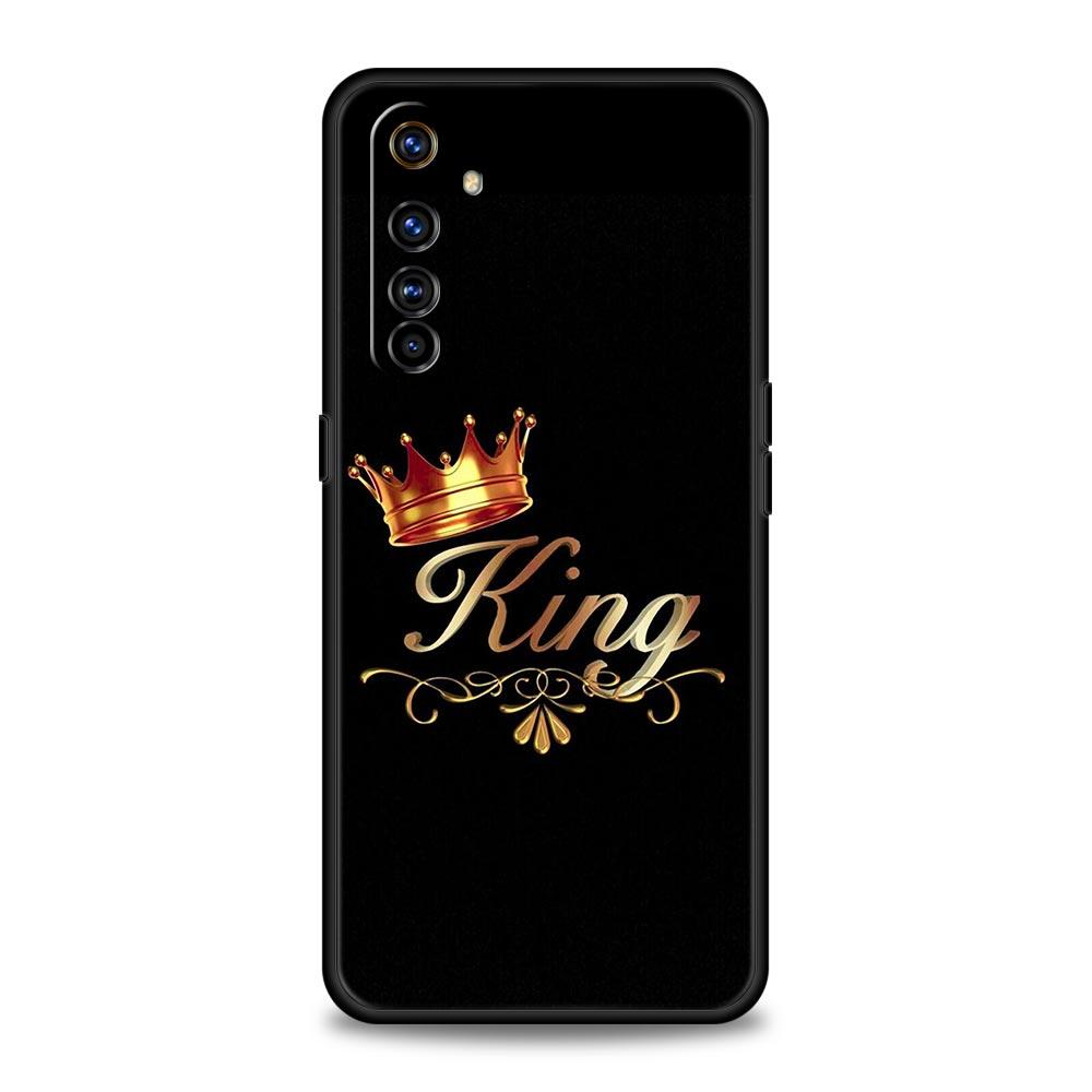 Couple Style Crown King Queen Phone Case For Realme 12 11 10 9 8 5G 7 6 GT5 GT3 GT2 Pro C21 C11 C25 C35 GT Neo 2 3 3T 5 Cover