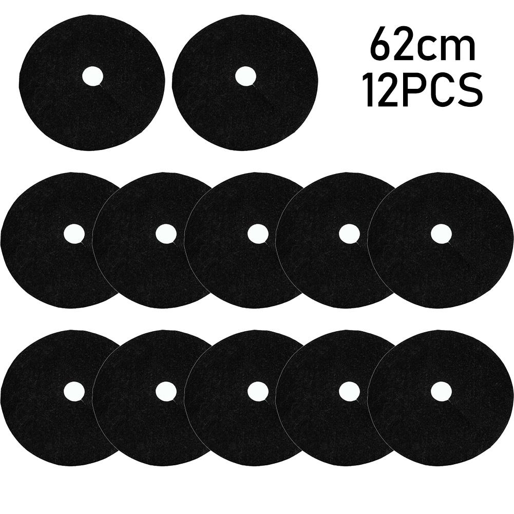 

12pcs Grass Cloth For Garden Farm Orchard Protection Grass Mat Black 52x52x6cm/62x62x7cm Garden Plant Replacement Spare Parts 62cm