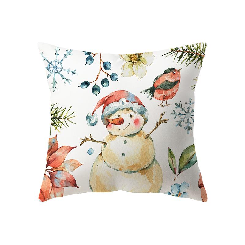 Χαριτωμένη Χριστουγεννιάτικη Θέμα Άγιος Βασίλης Τυπωμένο Μοτίβο Κάλυμμα Μαξιλαριού Διακόσμηση Σαλονιού Σπιτιού Καναπές Πολυεστερικό Μαξιλάρι Μαξιλαροθήκη